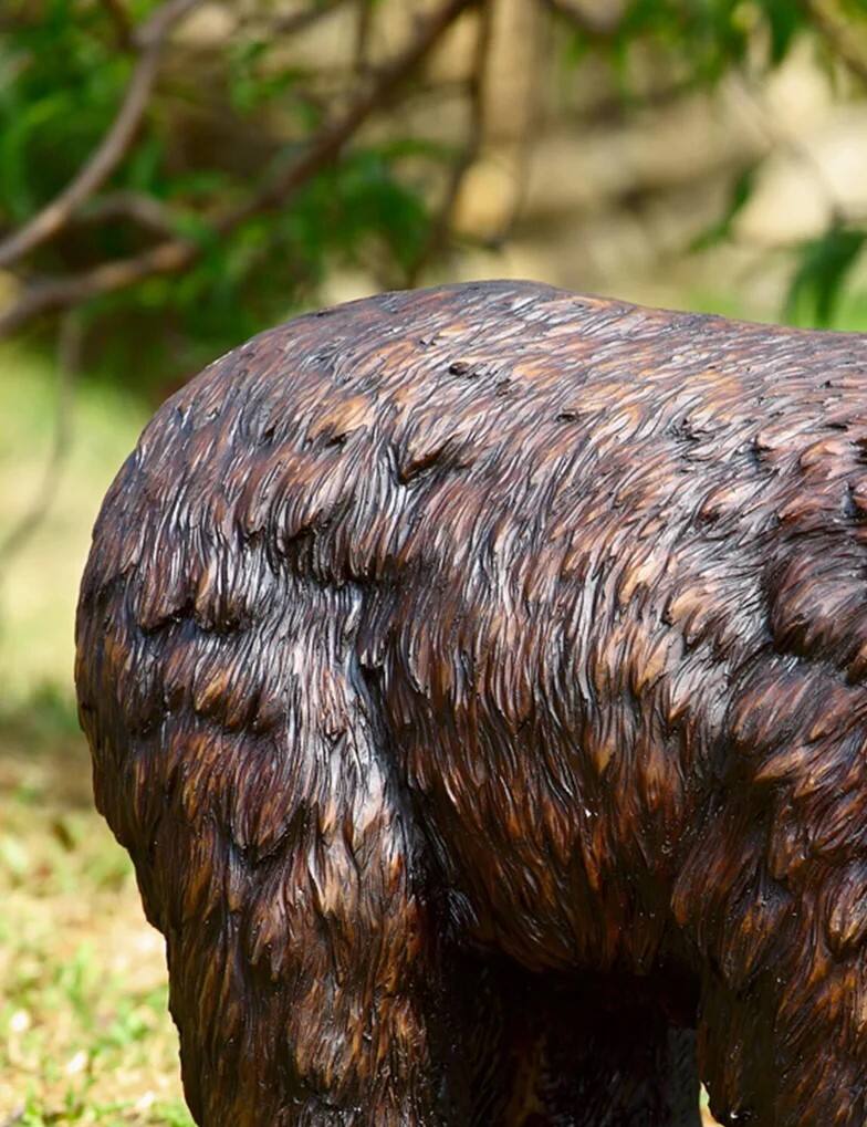 Alt View 2. SPI Home - SPI Polyresin Rust Finish Garden Bear Statue Outdoor Décor - Multicolored.