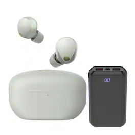 Sony - WF-1000XM5 Truly Wireless Noise Canceling Earbuds Bundle - Silver