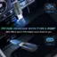The text on the image is grouped and corrected as follows:

"Fit for vehicles with Type C Port: With USB to Type C OTG Adapter, more choice for you. Type-C."