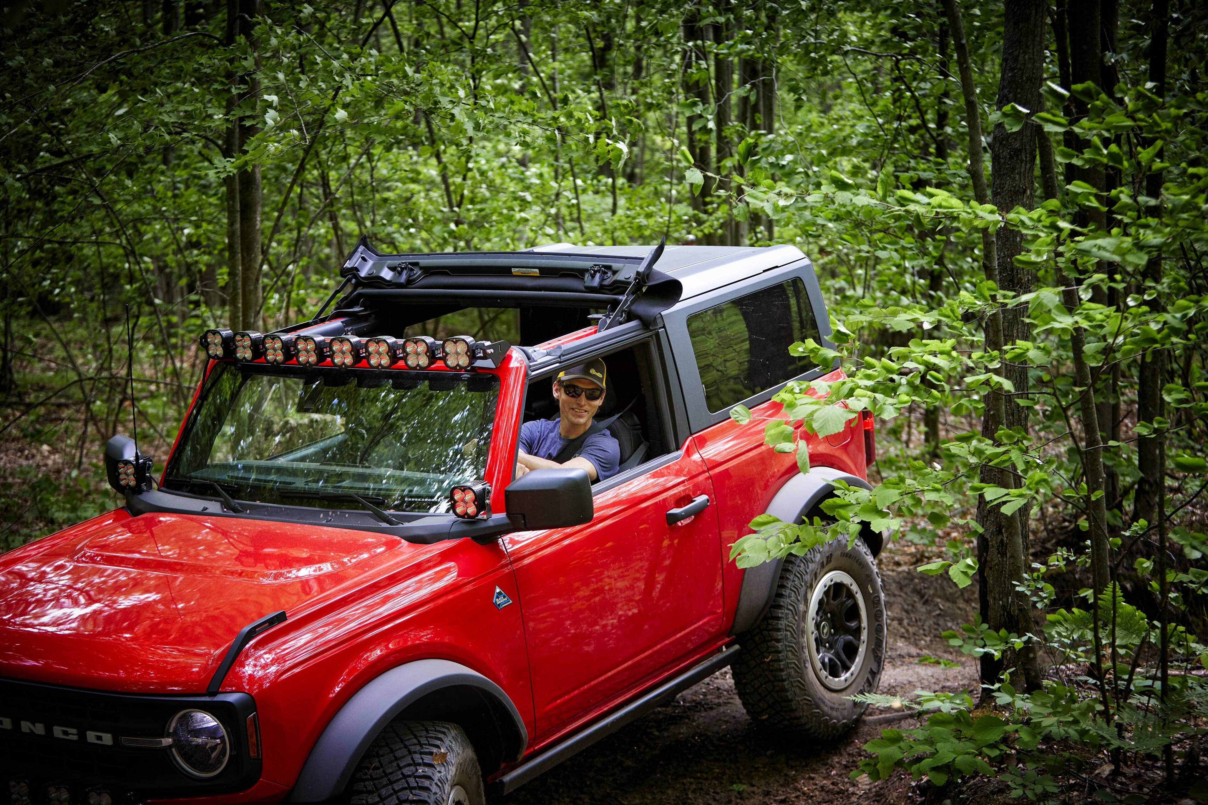 Alt View 4. Bestop - Sunrider for Hardtop - '21-26 Bronco; Bronco Raptor;  2-Door (Premium Blk Twill) - Black.