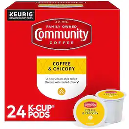 Community Coffee - Chicory Coffee Keurig® K-Cup® Pods, Medium Dark Roast, 24/Box (5000374326)