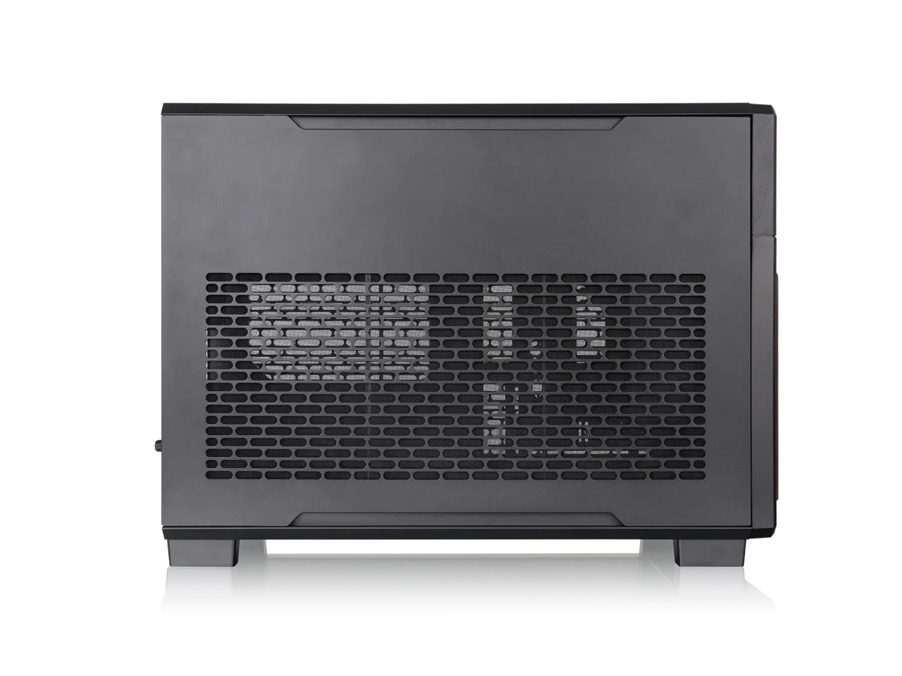 Alt View 2. Thermaltake - Thermaltake TR200 WS mATX/mITX 6" LCD Wood Trim 360mm AIO 365mm GPU Black - Black.