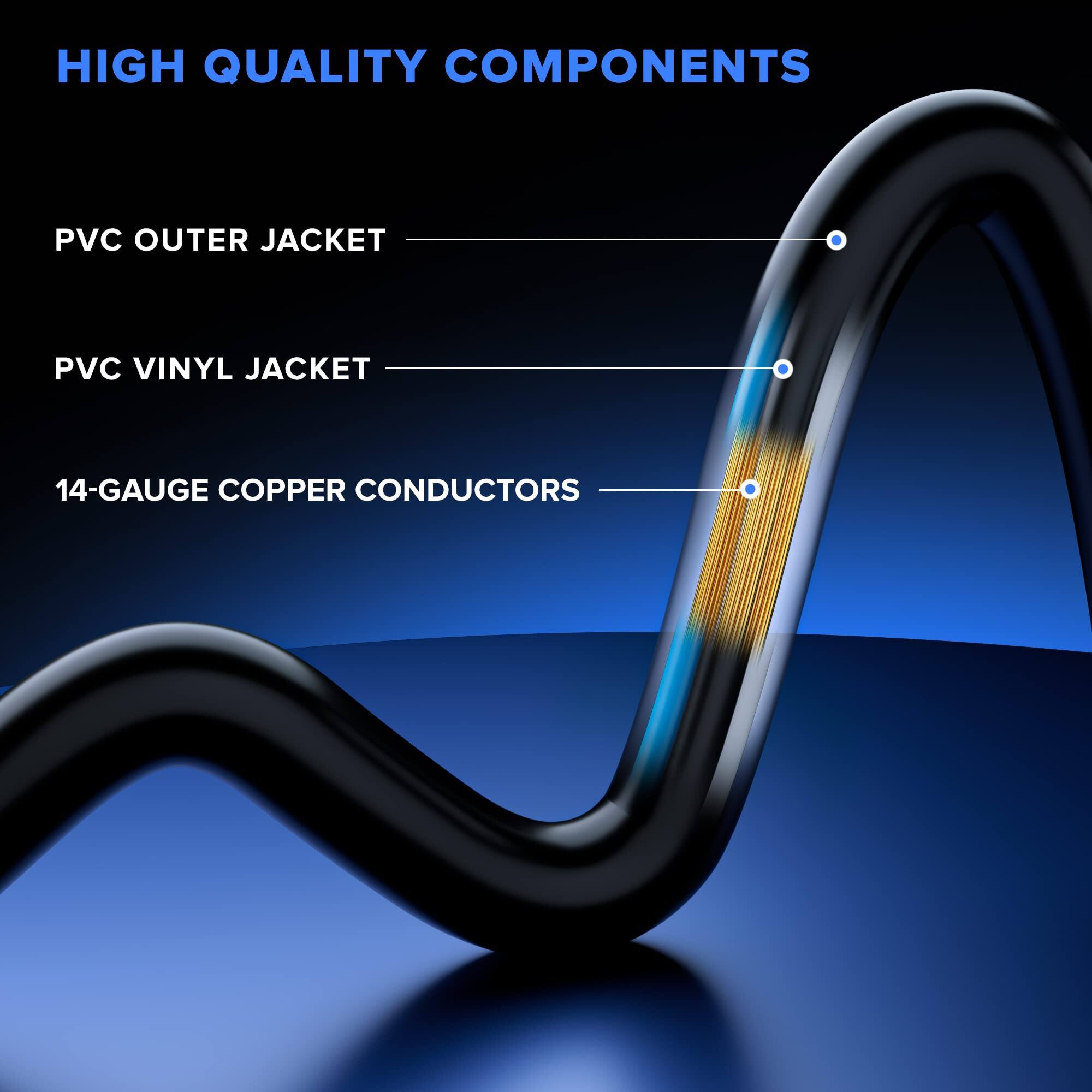 HIGH QUALITY COMPONENTS

- PVC OUTER JACKET
- PVC VINYL JACKET
- 14-GAUGE COPPER CONDUCTORS