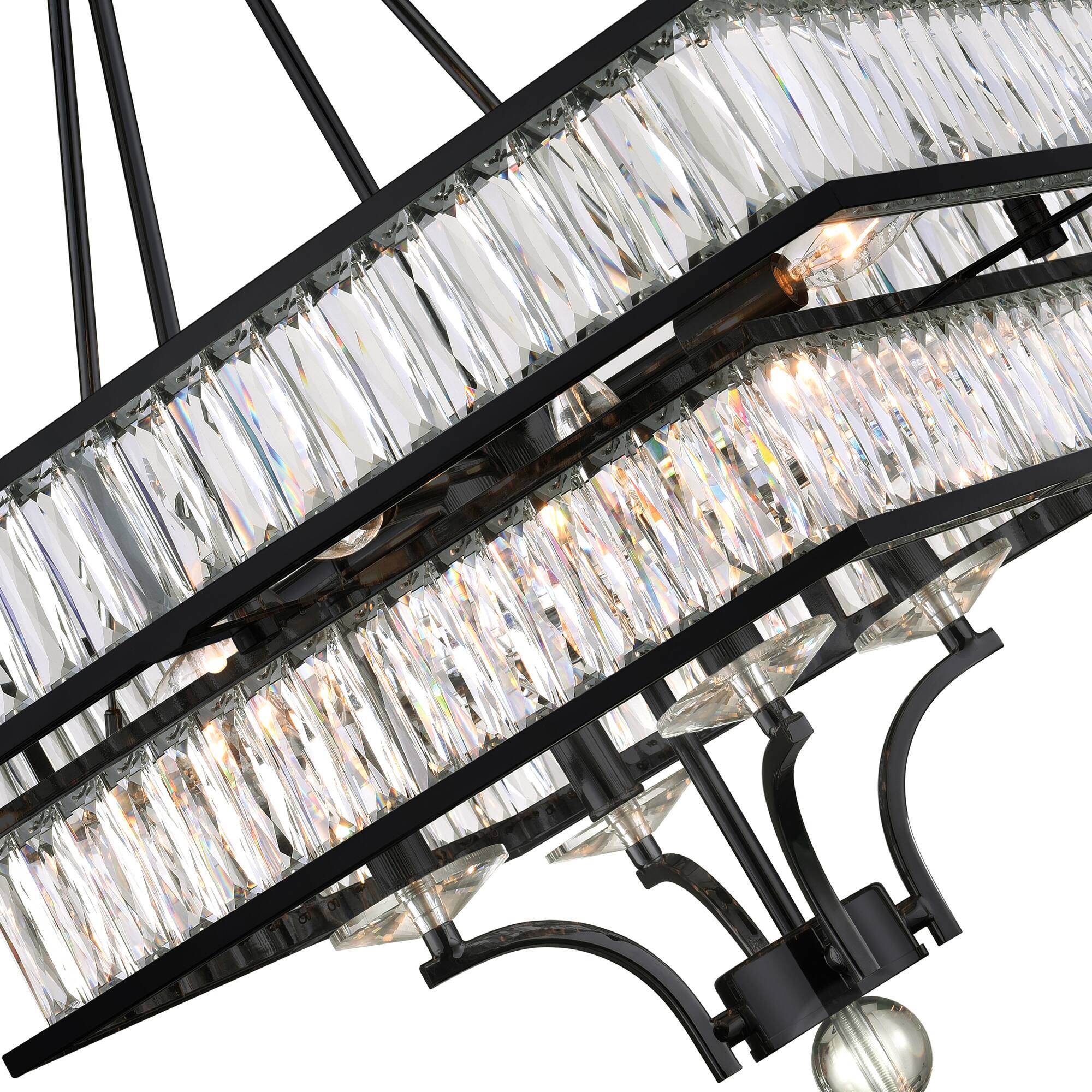 Left. CWI Lighting - Shalia 8 Light Chandelier With Black Finish - Black.