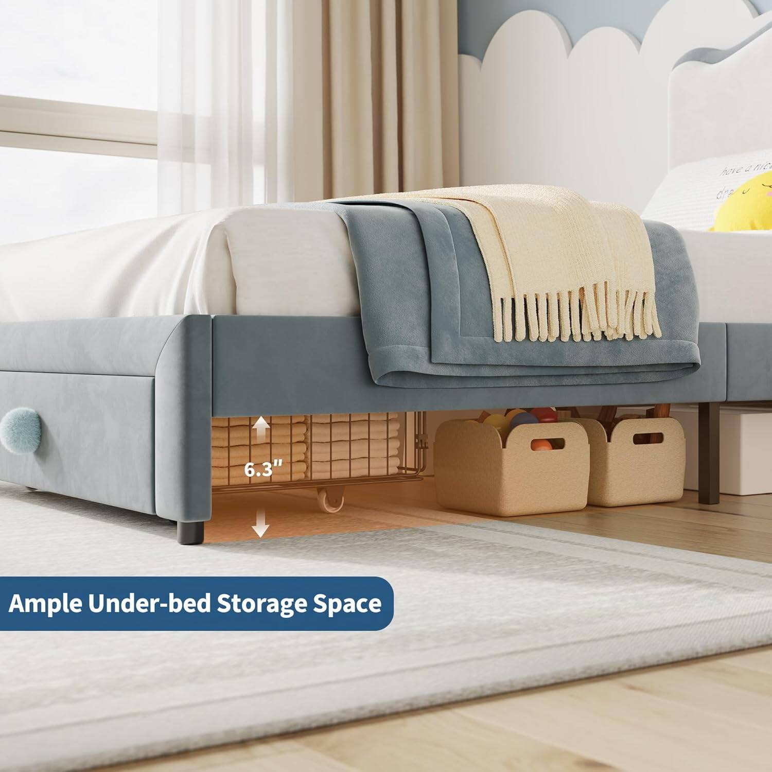 Ample Under-bed Storage Space  
6.3"