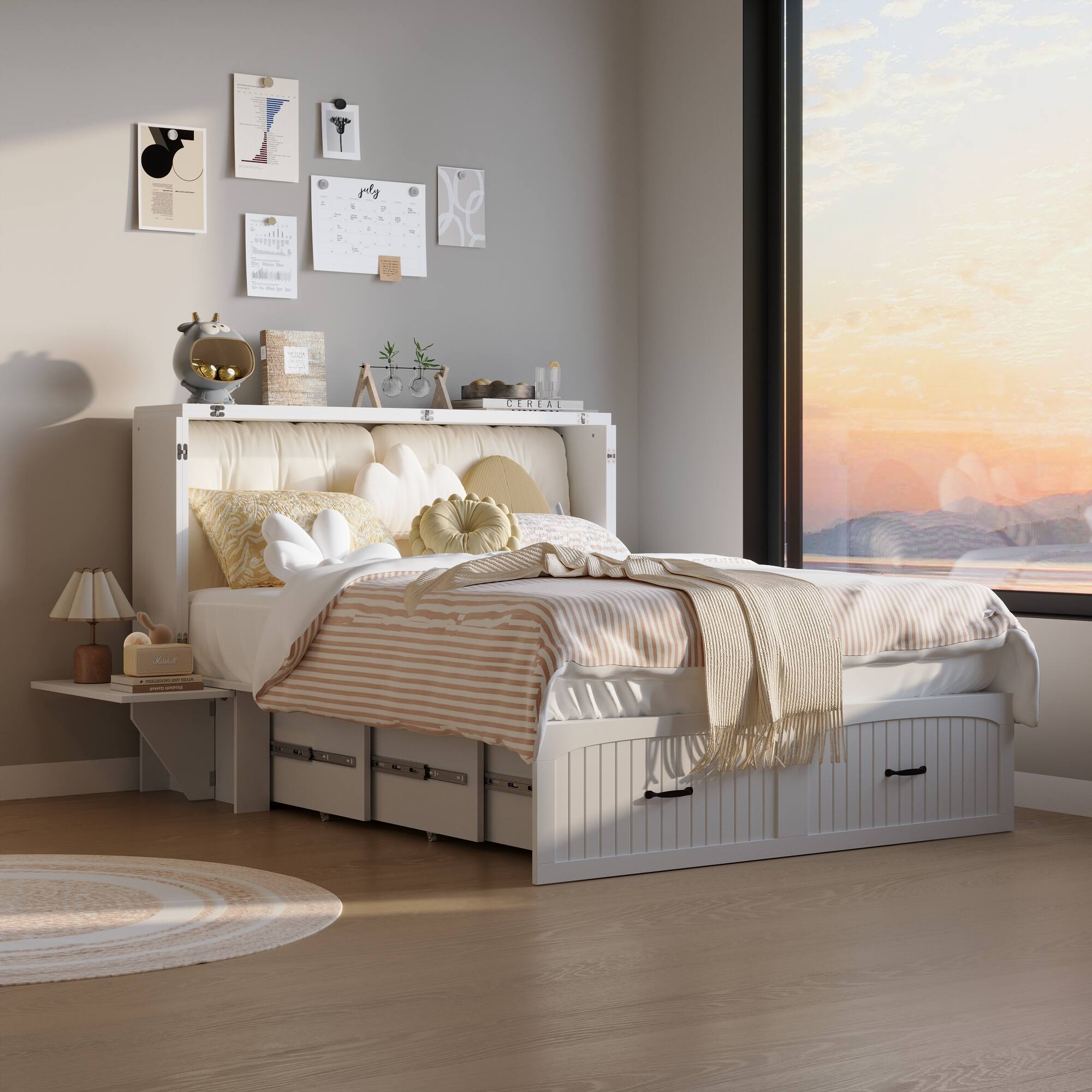 Alt View 6. Famapy - Famapy Multifunctional Murphy Bed: Space - Saving Transformer - White.