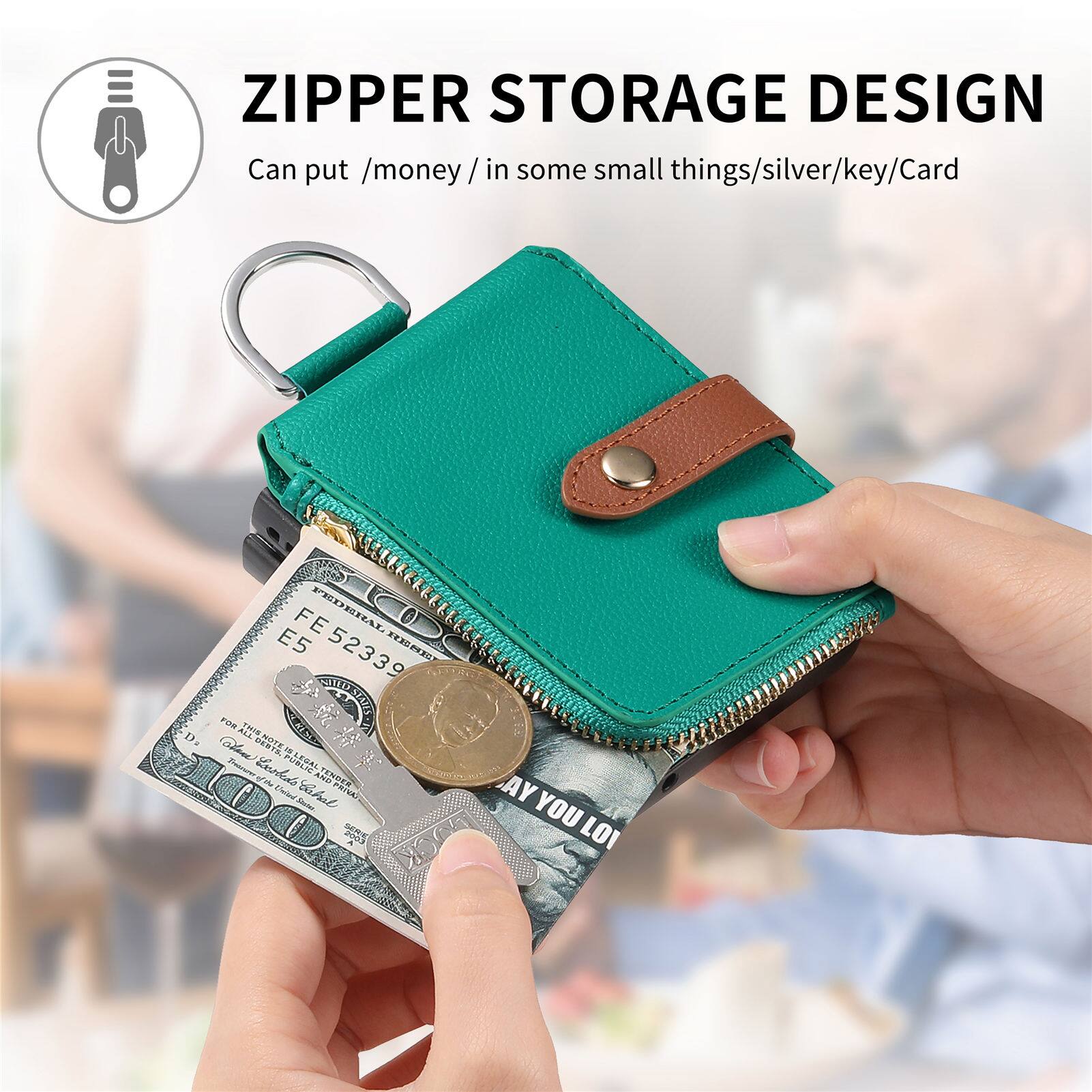 ZIPPER STORAGE DESIGN  
Can put /money/ in some small things/silver/key/Card