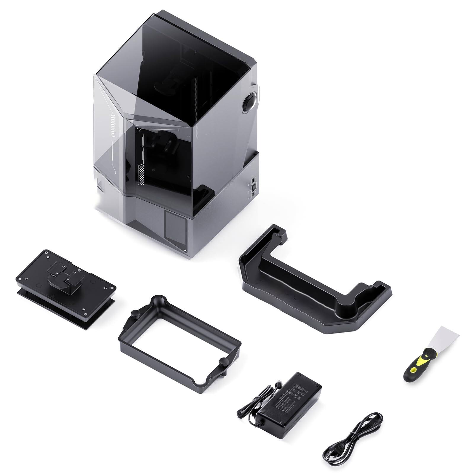 Alt View 4. GlowWise - Saturn 4 Ultra 16K Resin 3D Printer - 10" Mono LCD, 30°C Smart Tank, 150mm/h Speed, 8.33x4.66x8.66" Build - grey.