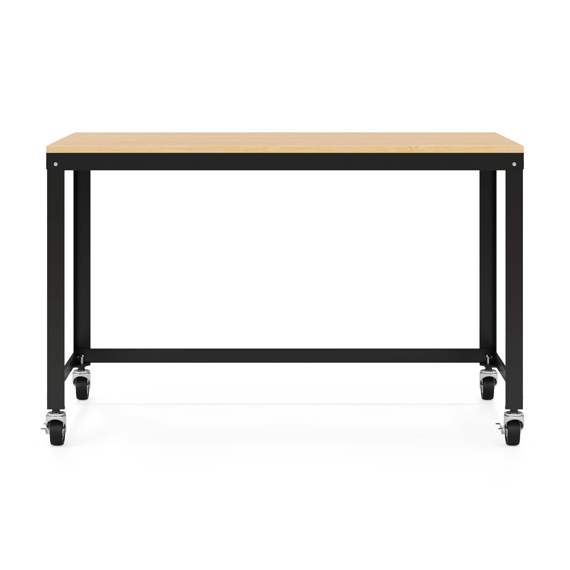 Space Solutions - Ready-to-assemble 48-inch Wide Mobile Metal Desk with Laminate Top, Maple - Black price history on PriceWatchPro