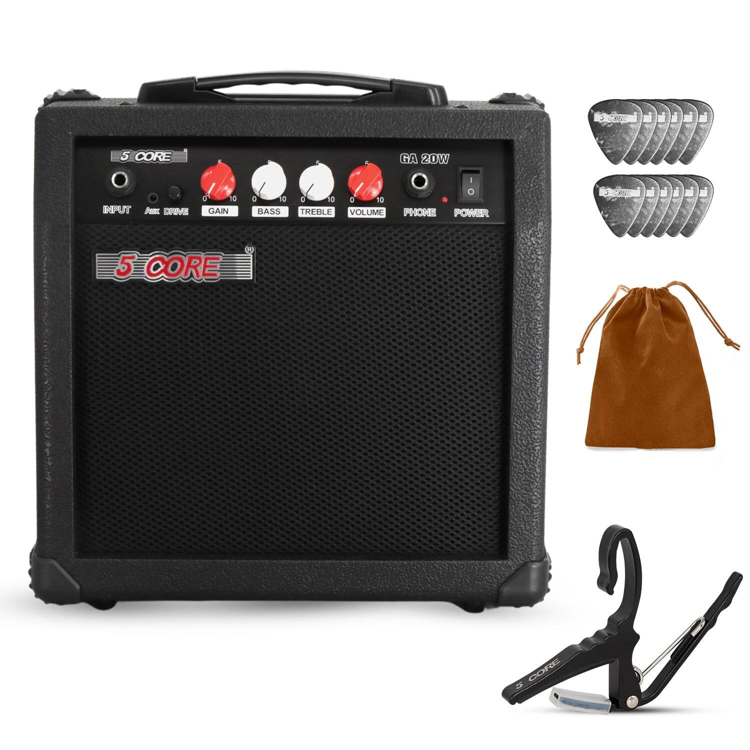 5 CORE - Guitar Amp 20W Electric Portable Mini Amplifier w Built in 6.5" Speaker Aux Headphone Jack