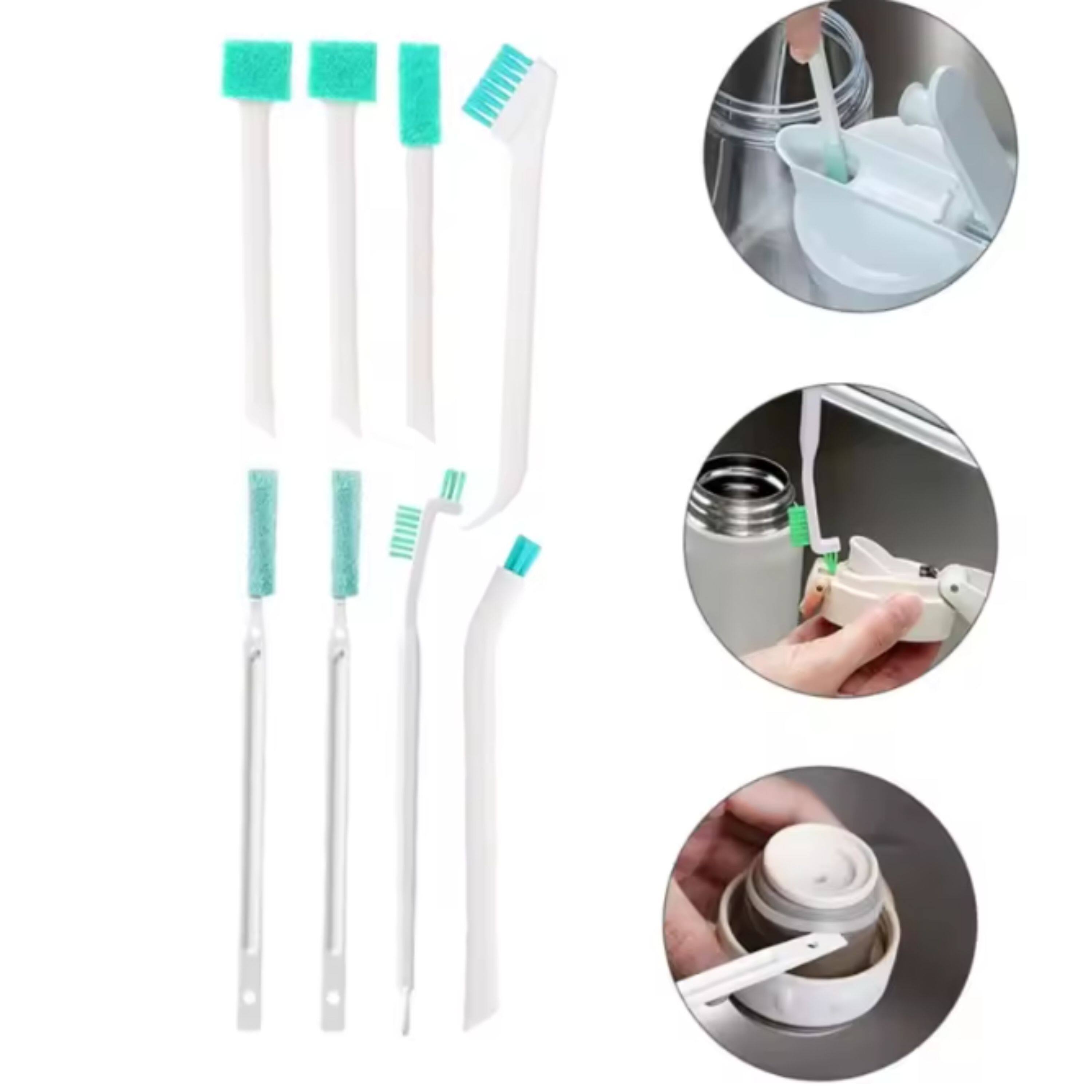 Back. Kitcheniva - Household Cleaning Brush Set 9 Pcs - For Bottle, Window & Crevice.