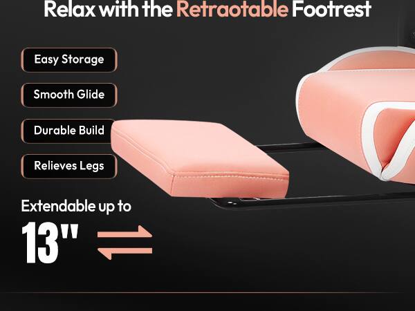 Relax with the Retractable Footrest

- Easy Storage
- Smooth Glide
- Durable Build
- Relieves Legs

Extendable up to 13"