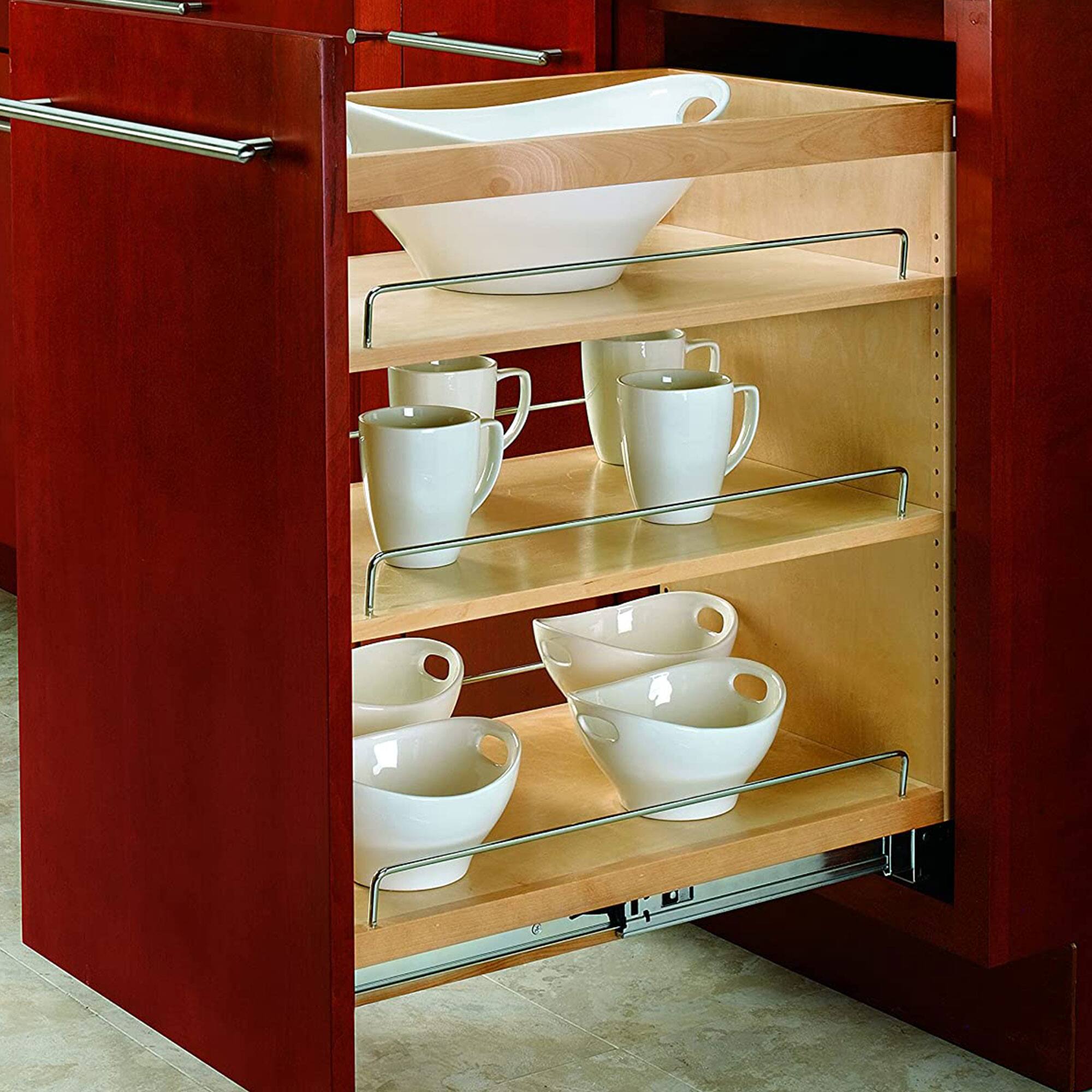 Alt View 10. Rev-A-Shelf - Rev-A-Shelf 14.75" Pullout Kitchen Cabinet Organizer Soft-close, 448-BCSC-14C - Light Brown.