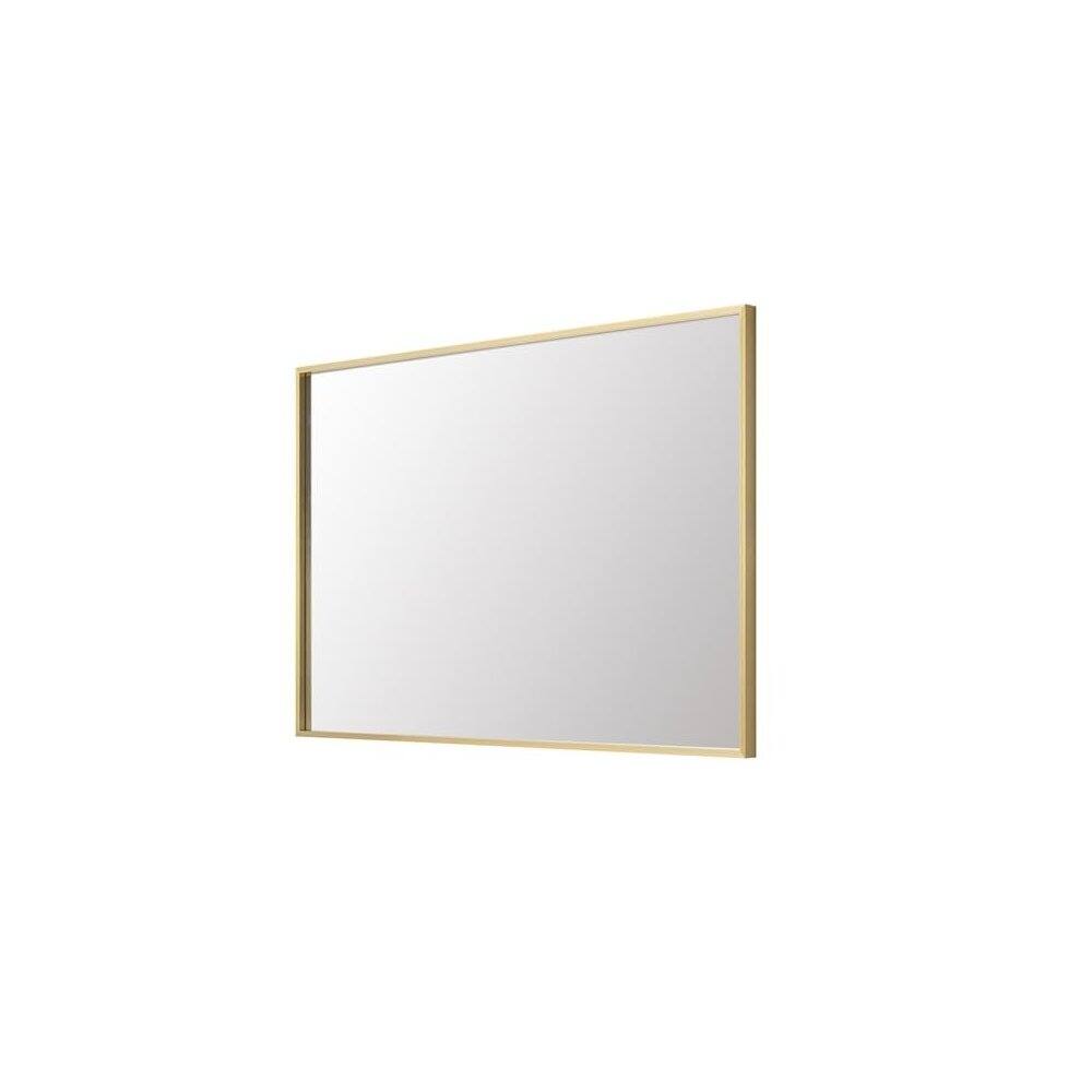 Left. Elegant Decor - Aluminum Frame Rectangle Mirror 27x36 In Gold - Gold.