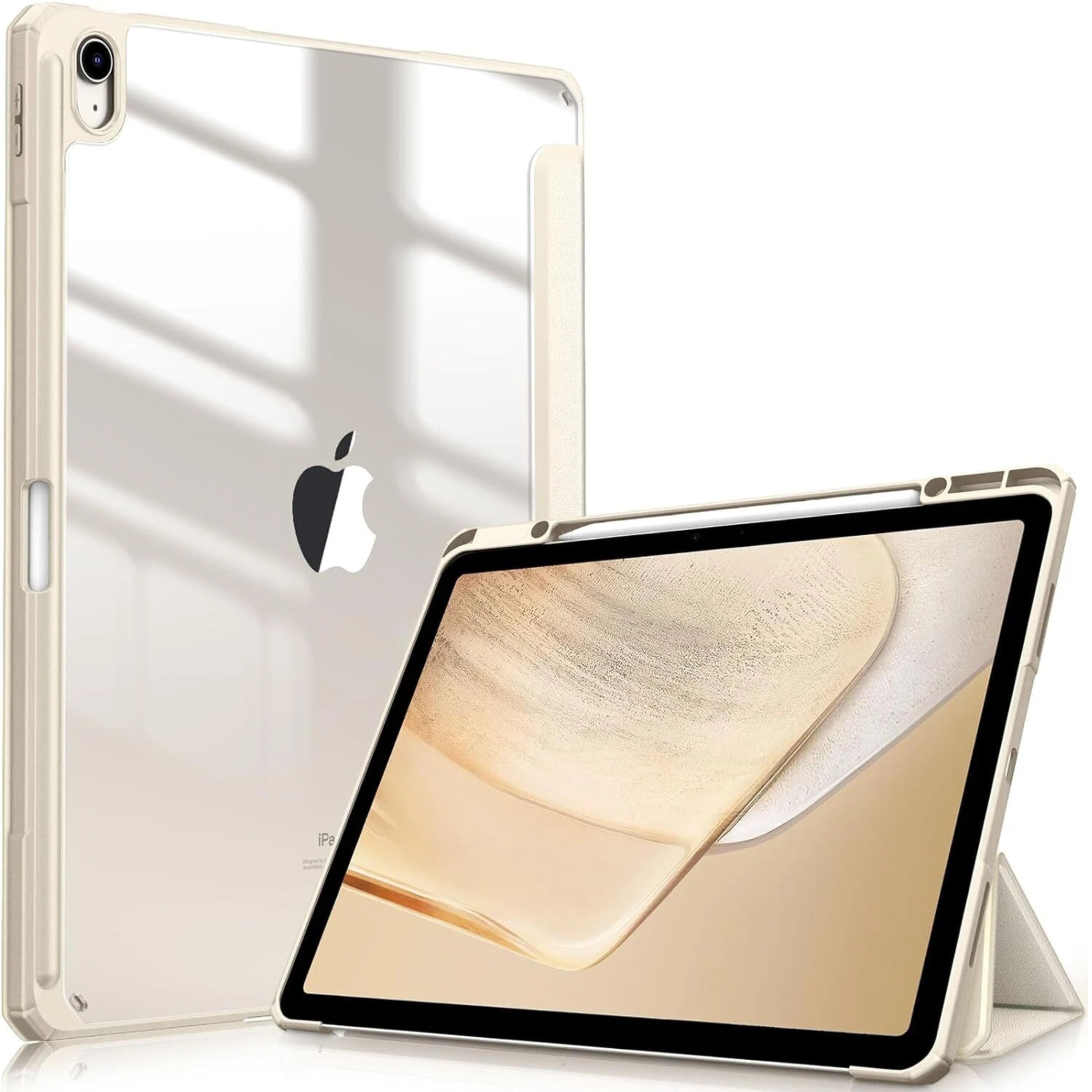 Front. Kitcheniva - Shockproof Hybrid Slim Case For iPad Air 13 Inch M3 2025 Clear Shell Cover Starlight - Starlight.