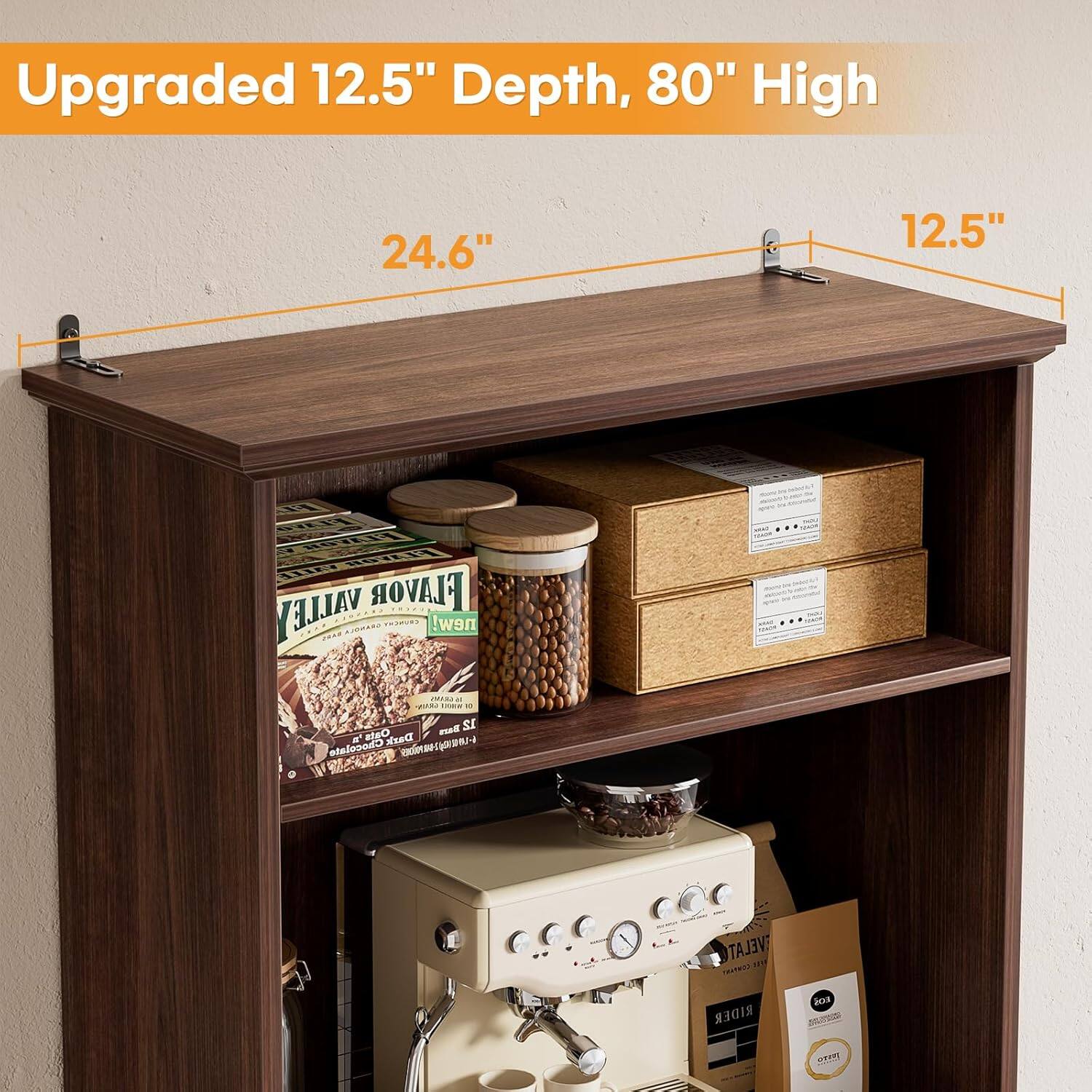 Upgraded 12.5" Depth, 80" High  
24.6"  
12.5"