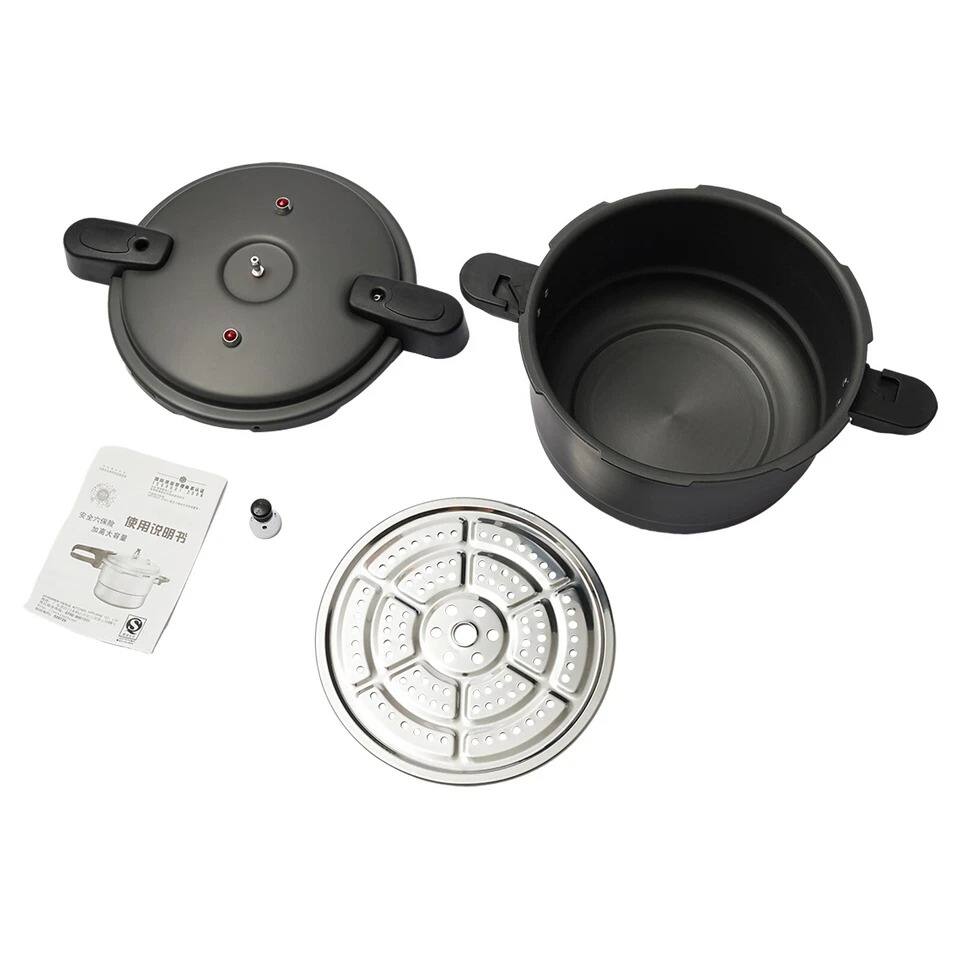 Alt View 1. Home Collection - 9.5Qt Aluminum Pressure Cooker and Canner with Safety Lock, Spring Valve, and Steam Rack - Dark Grey.