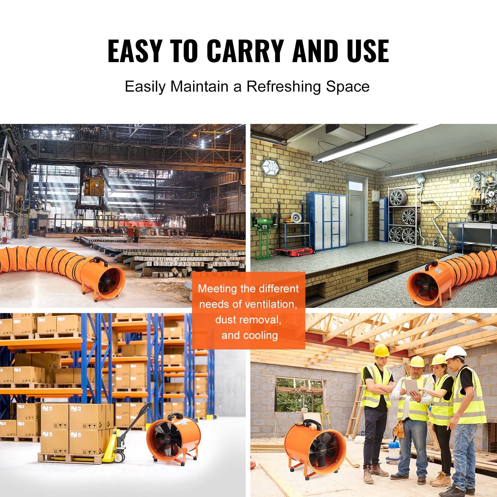 EASY TO CARRY AND USE  
Easily Maintain a Refreshing Space  

Meeting the different needs of ventilation, dust removal, and cooling