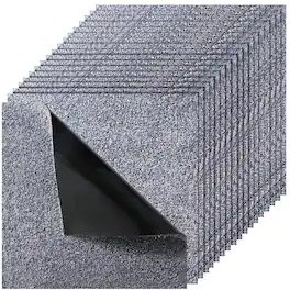 VEVOR - Carpet Tiles 18x18 inch, 10 Pack Peel and Stick Carpet Square Rug, Self Adhesive Commercial Floor Soft Padded - Gray