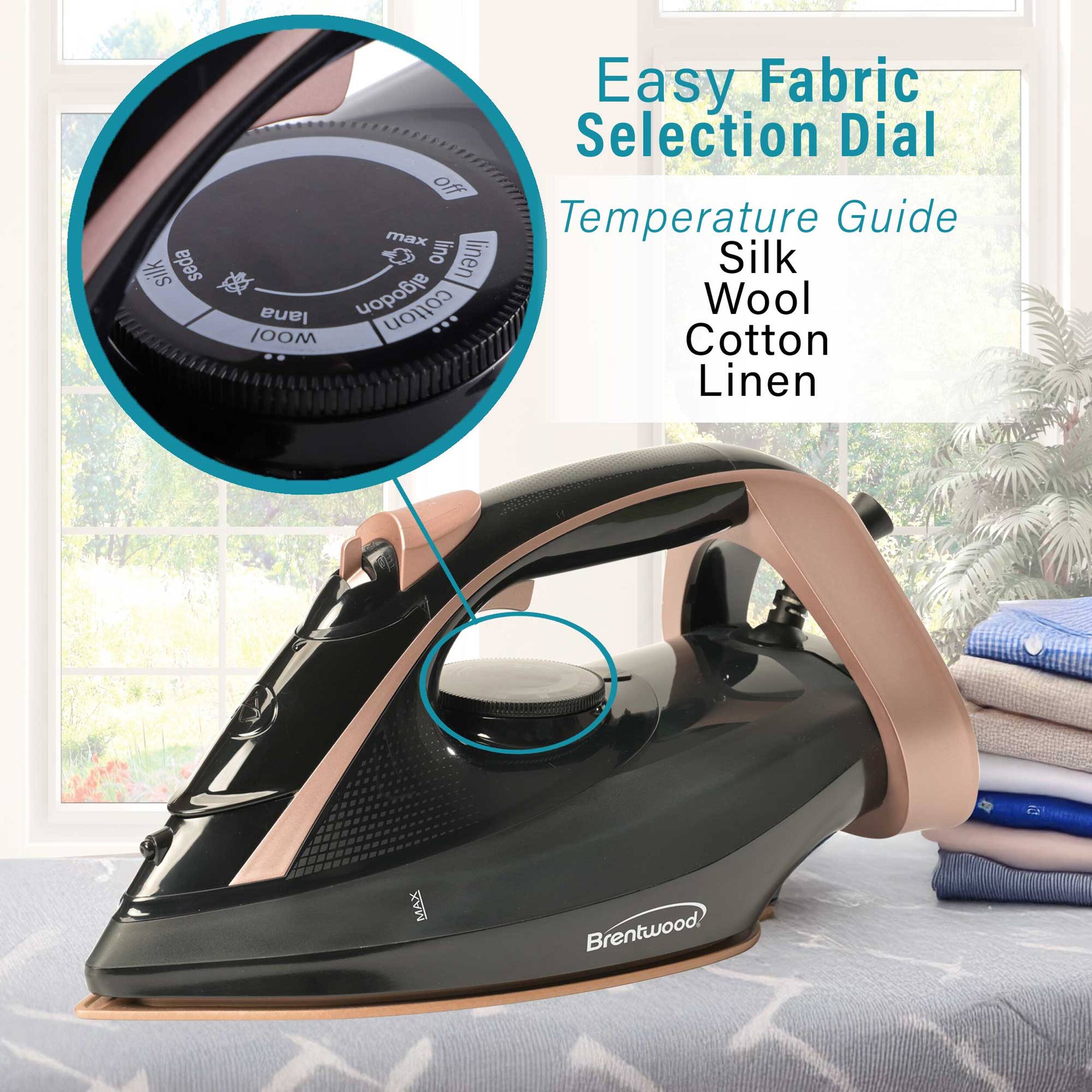 Easy Fabric Selection Dial  
Temperature Guide  
Silk  
Wool  
Cotton  
Linen  

MAX  
Brentwood