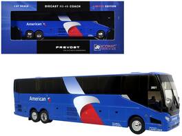 Iconic Replicas - Prevost H3-45 Coach Bus American Airlines Landline Limited Edition 1/87 (HO) Diecast Model - Blue with Graphics