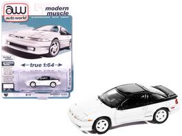 Autoworld - 1991 Eagle Talon TSi Bright White with Black Top "Modern Muscle" Series 1/64 Diecast Model Car by Auto World - White and Black