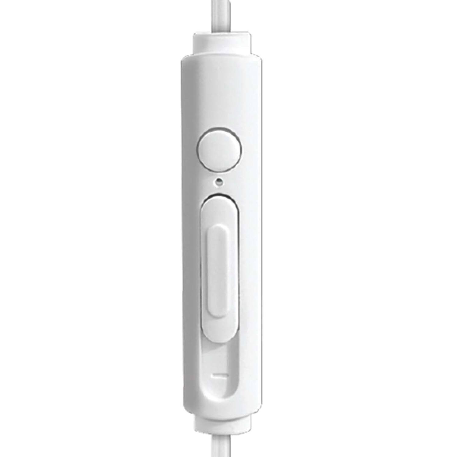 Left. Xyst - 3.5mm Stereo In-Ear Earbuds with Microphone - White.