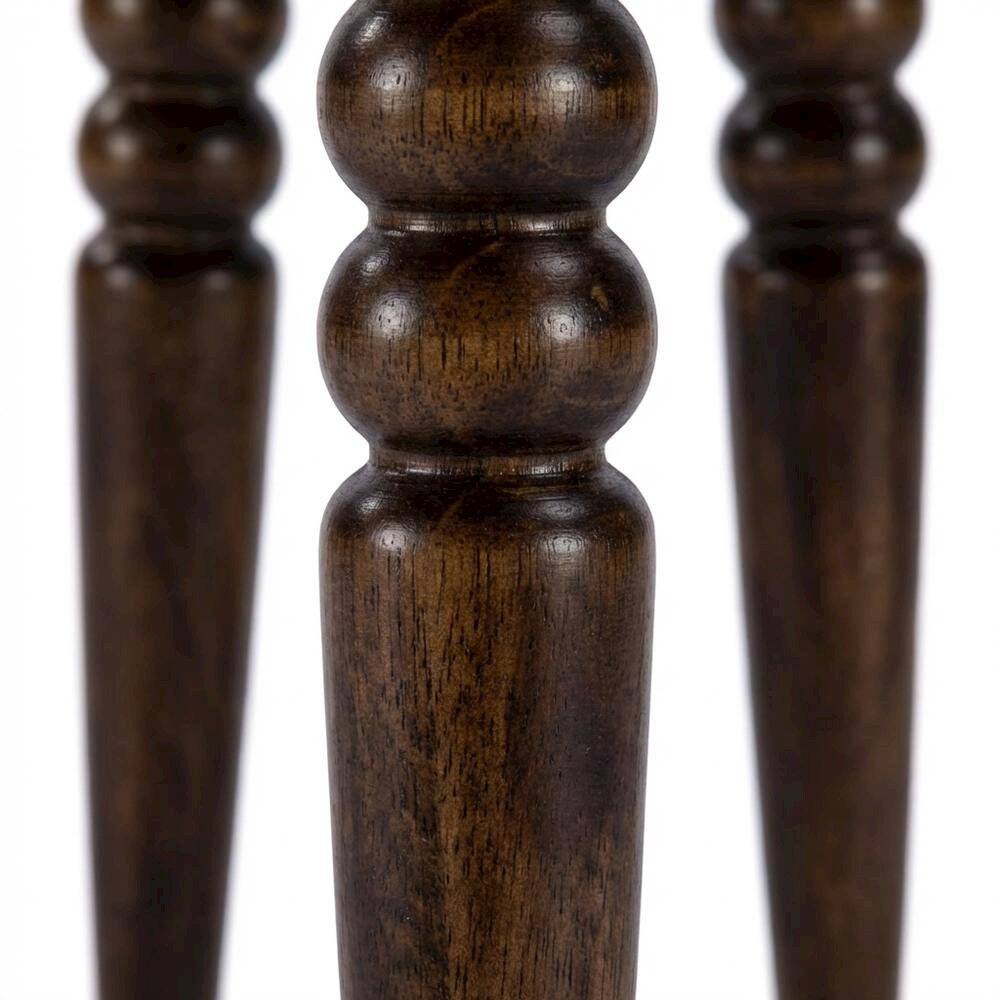 Angle. Starlight Canyon Home - Round Wood Side Table – Small Round Nightstand in Brown Mango Finish - Medium Brown.