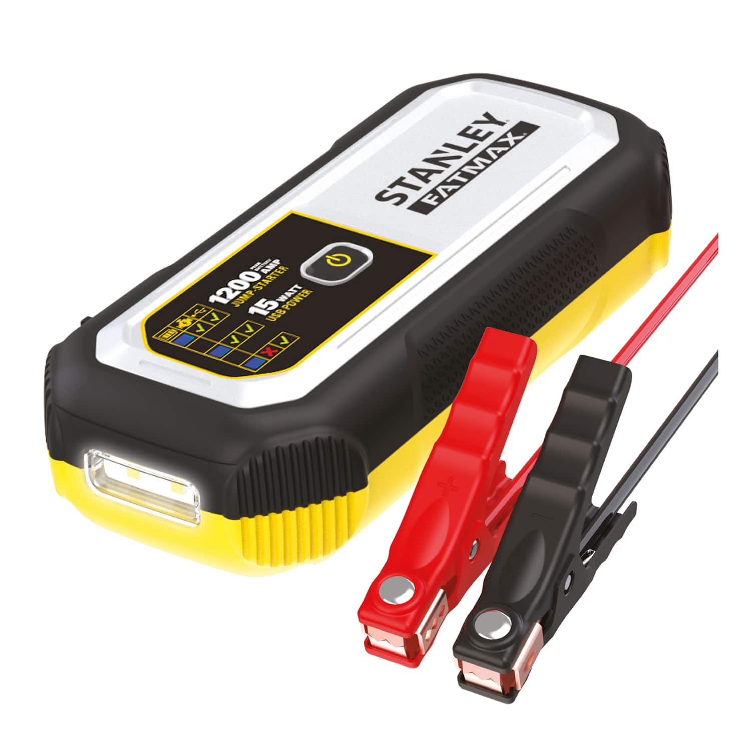 Stanley - 1200-Peak-Amp 12-Volt Lithium Jump Starter, USB Power Bank, LED Light, Carrying Case, LJ12FC