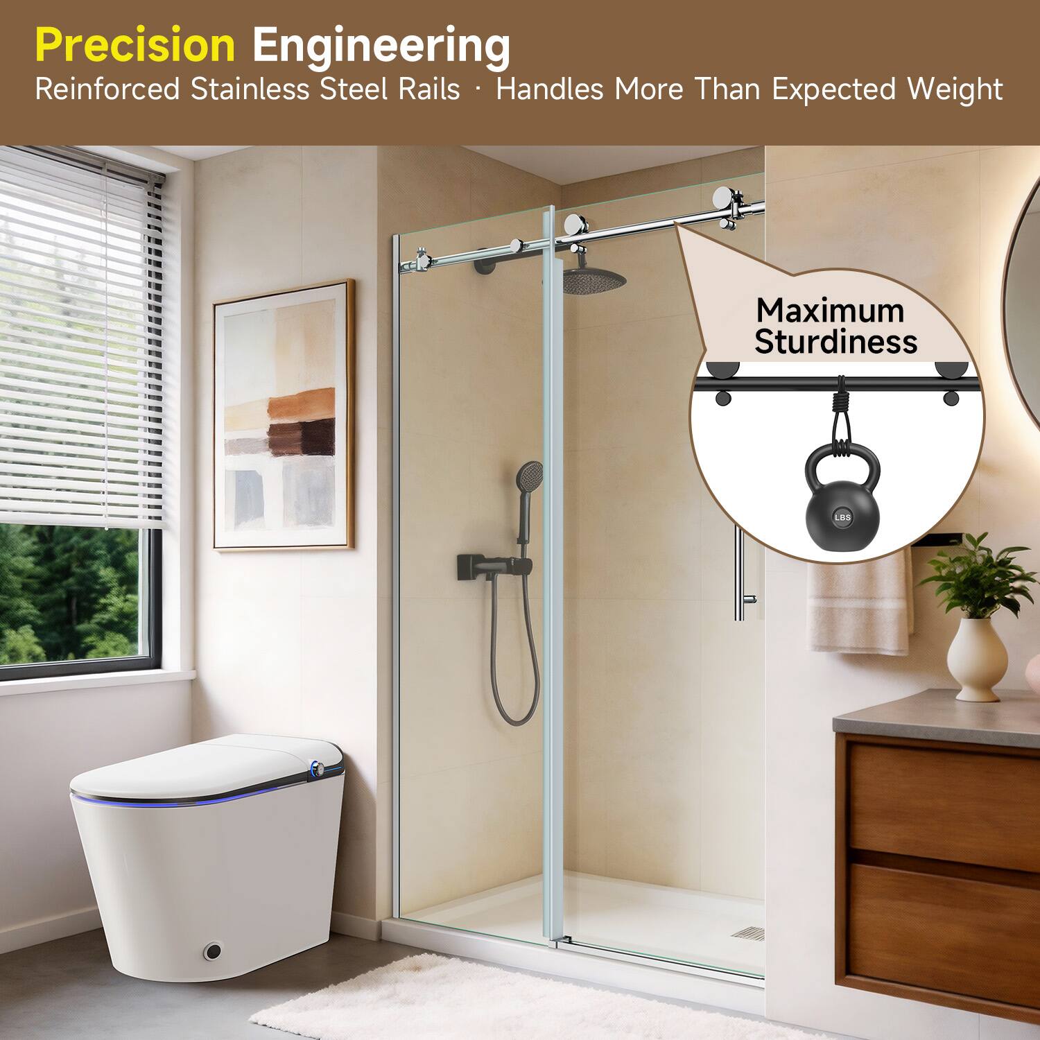 Precision Engineering  
Reinforced Stainless Steel Rails • Handles More Than Expected Weight  
Maximum Sturdiness