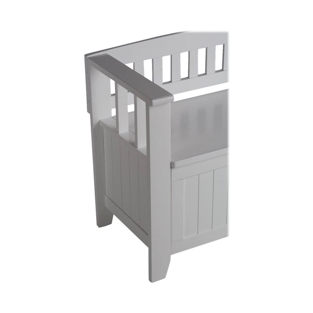 Alt View 13. Simpli Home - Acadian Entryway Storage Bench With Backrest - White.