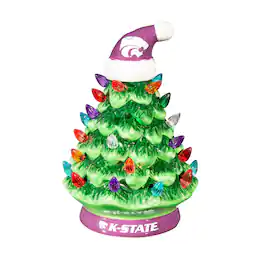 Evergreen Enterprises - Kansas State Wildcats 2-Pack 4" Ceramic LED Christmas Tree Set - Multicolor