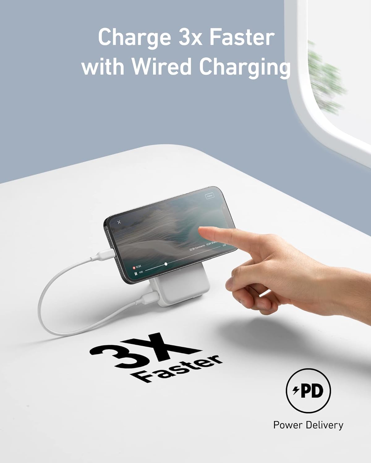 Charge 3x Faster with Wired Charging

3X Faster

PD
Power Delivery