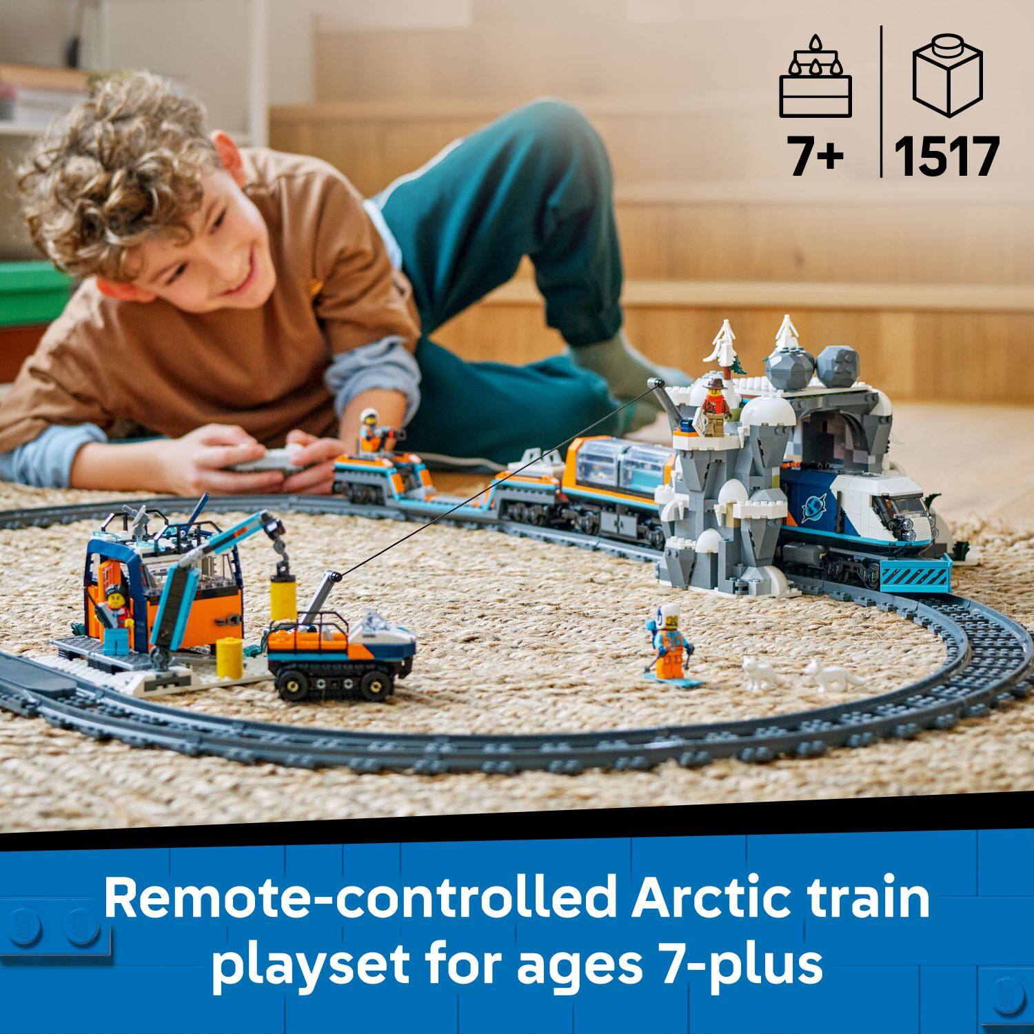 Remote-controlled Arctic train playset for ages 7-plus

7+ 1517