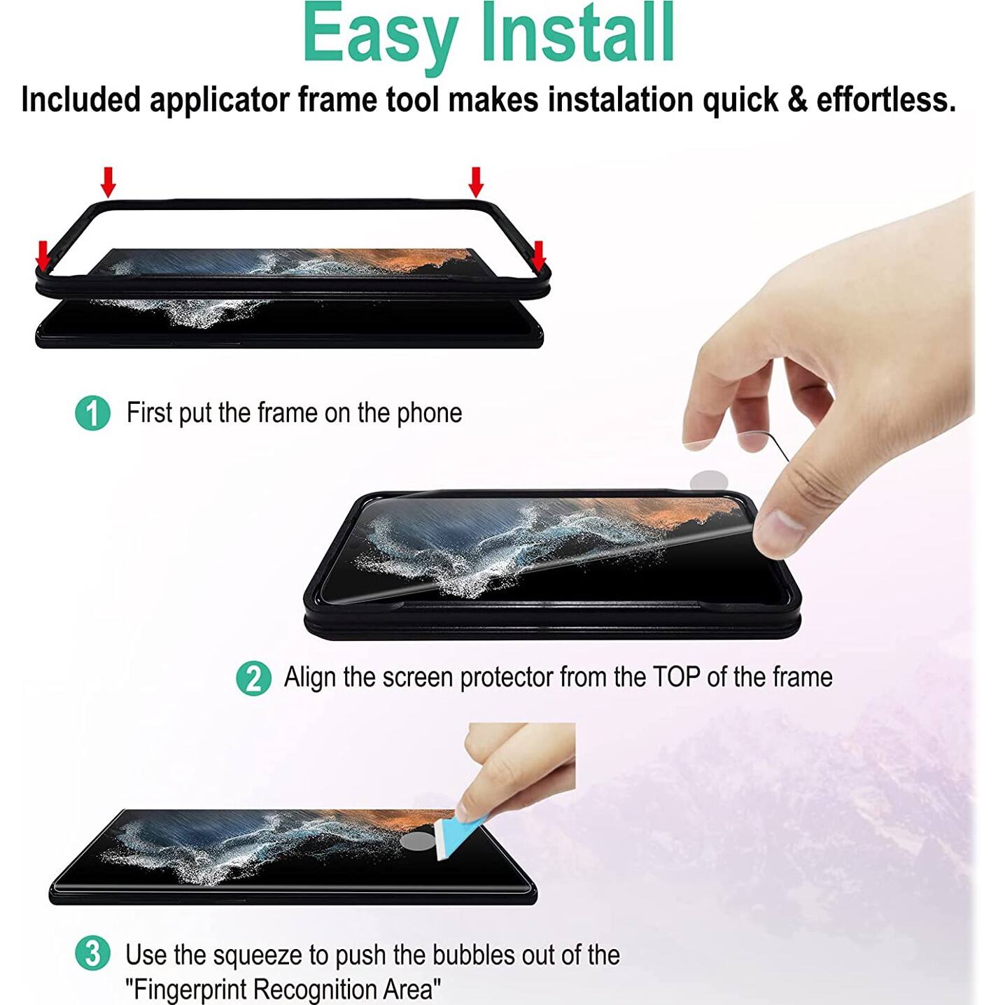 Alt View 12. SaharaCase - ZeroDamage Ultra Strong+ Tempered Glass Screen Protector for Samsung Galaxy S22 Ultra - Clear.