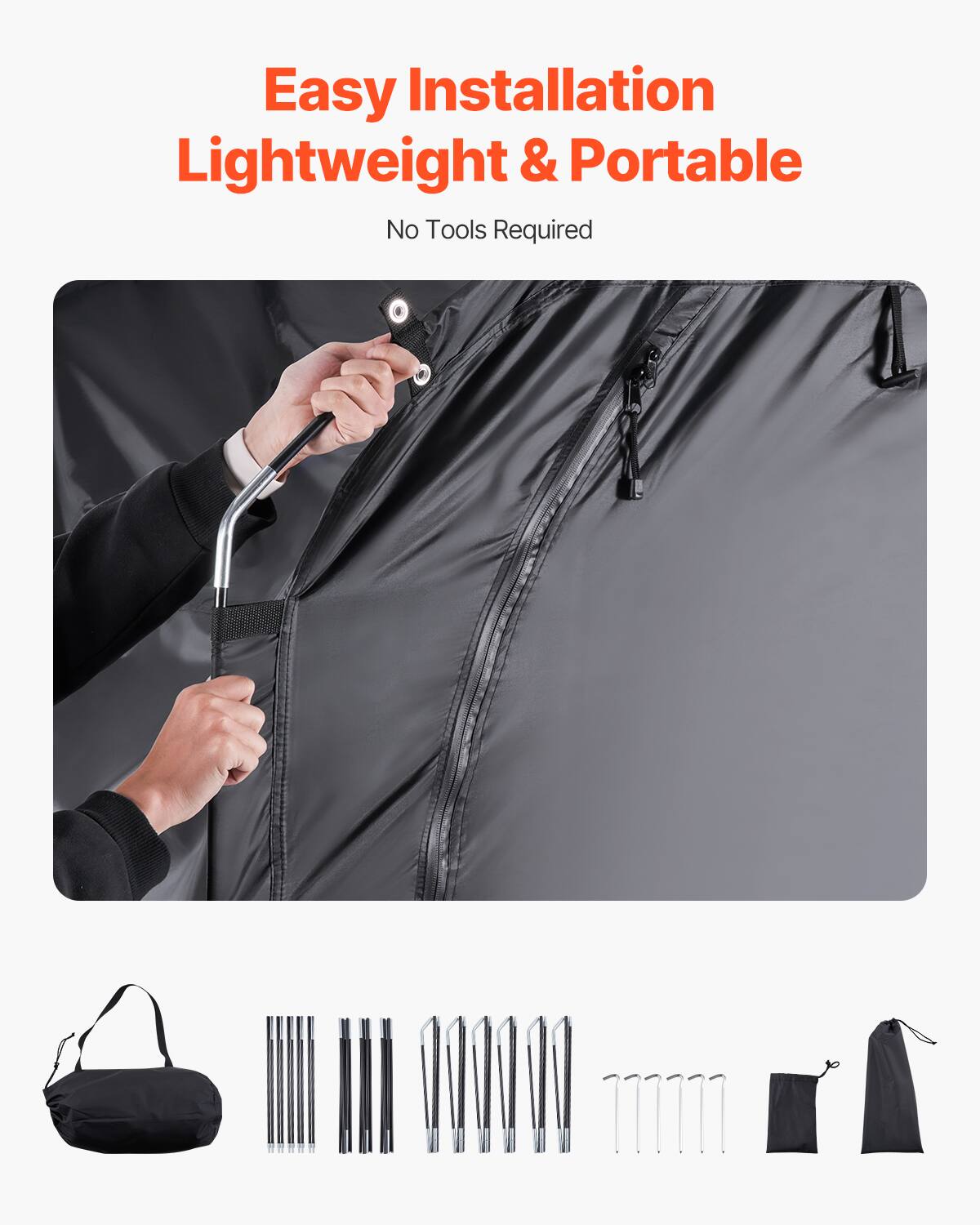 Easy Installation, Lightweight & Portable, No Tools Required