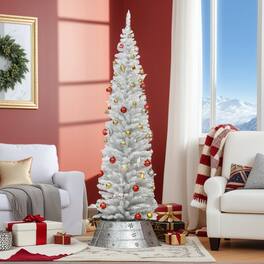 Resenkos - 7 foot Christmas tree with bracket - White
