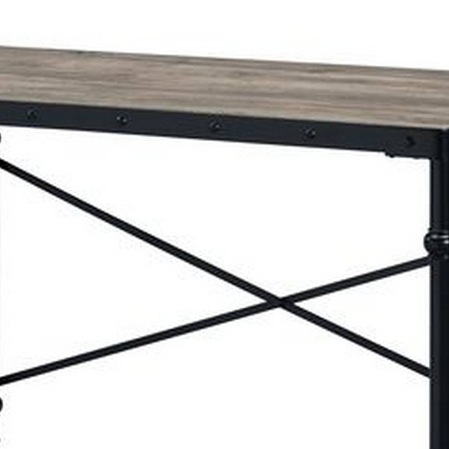 Left. Manhattan Lane - Writing Desk with Casters and Nail Accents, Black - Black.