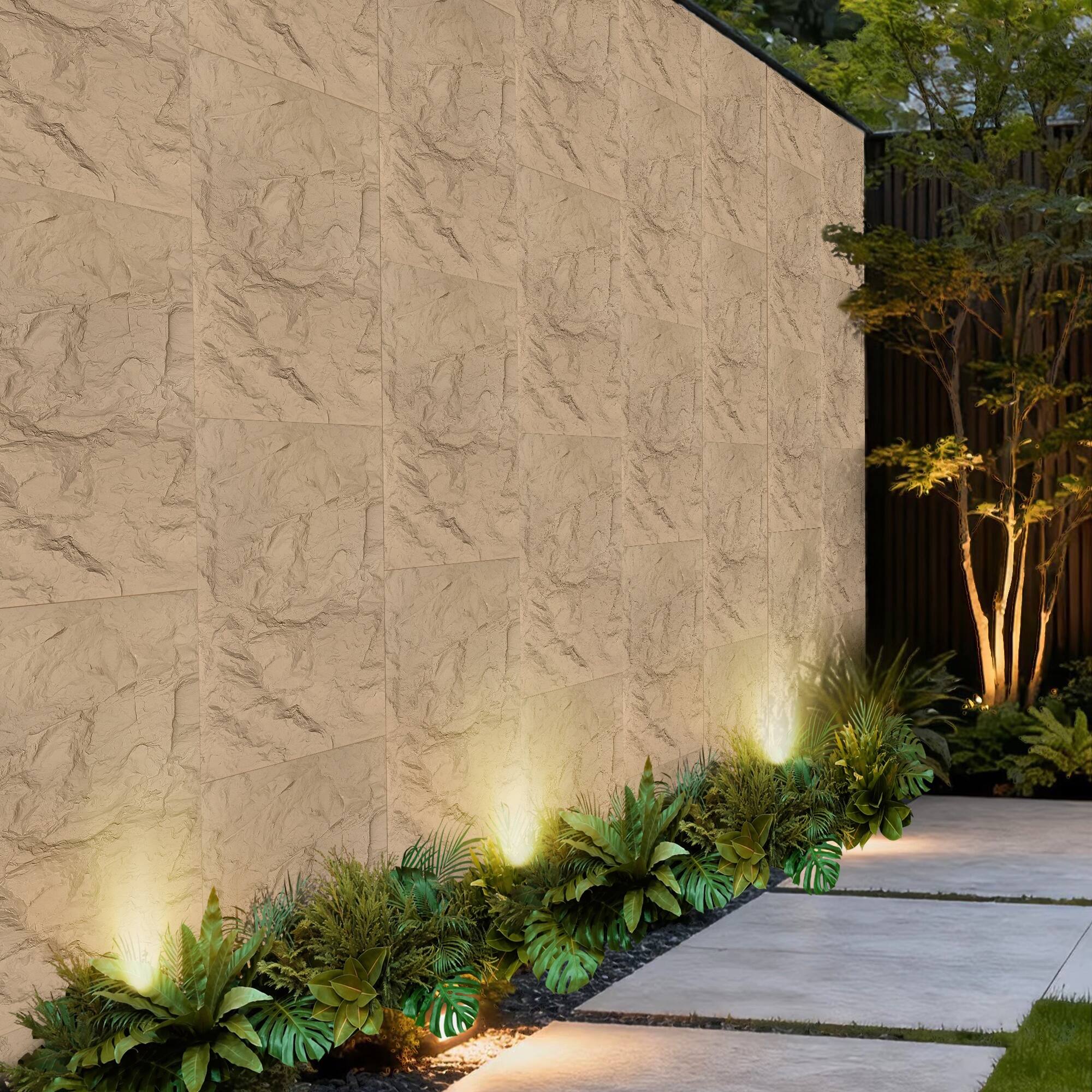 Alt View 3. Boyel Living - 6-Pack 23.62-in x 47.24-in Natural 3D Faux Stone Polyurethane Wall Panel - Natural.