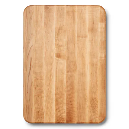 Front. John Boos - John Boos Chop N Slice Large Maple Wood Edge Grain Cutting Board, 20"x14"x1.25" - Natural.