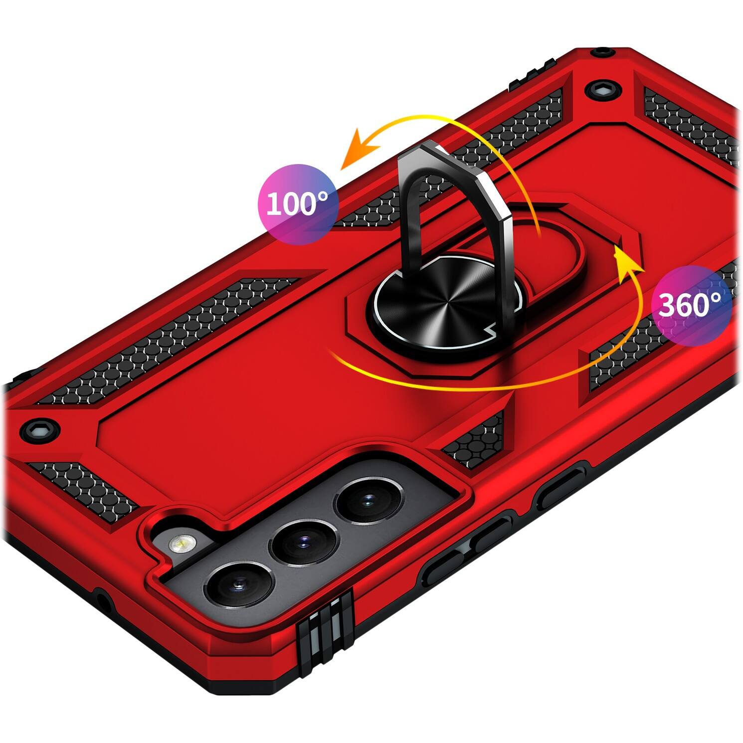 Alt View 14. SaharaCase - Military Kickstand Series Case for Samsung Galaxy S22 - Red.