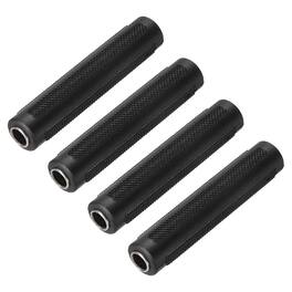 Unique Bargains - 4pcs 6.35mm F to 6.35mm F Coupler Zn Alloy Ni Plated Stereo TRS for Audio/HP/Spkr/Player/Video Rcvr/Sound - Black