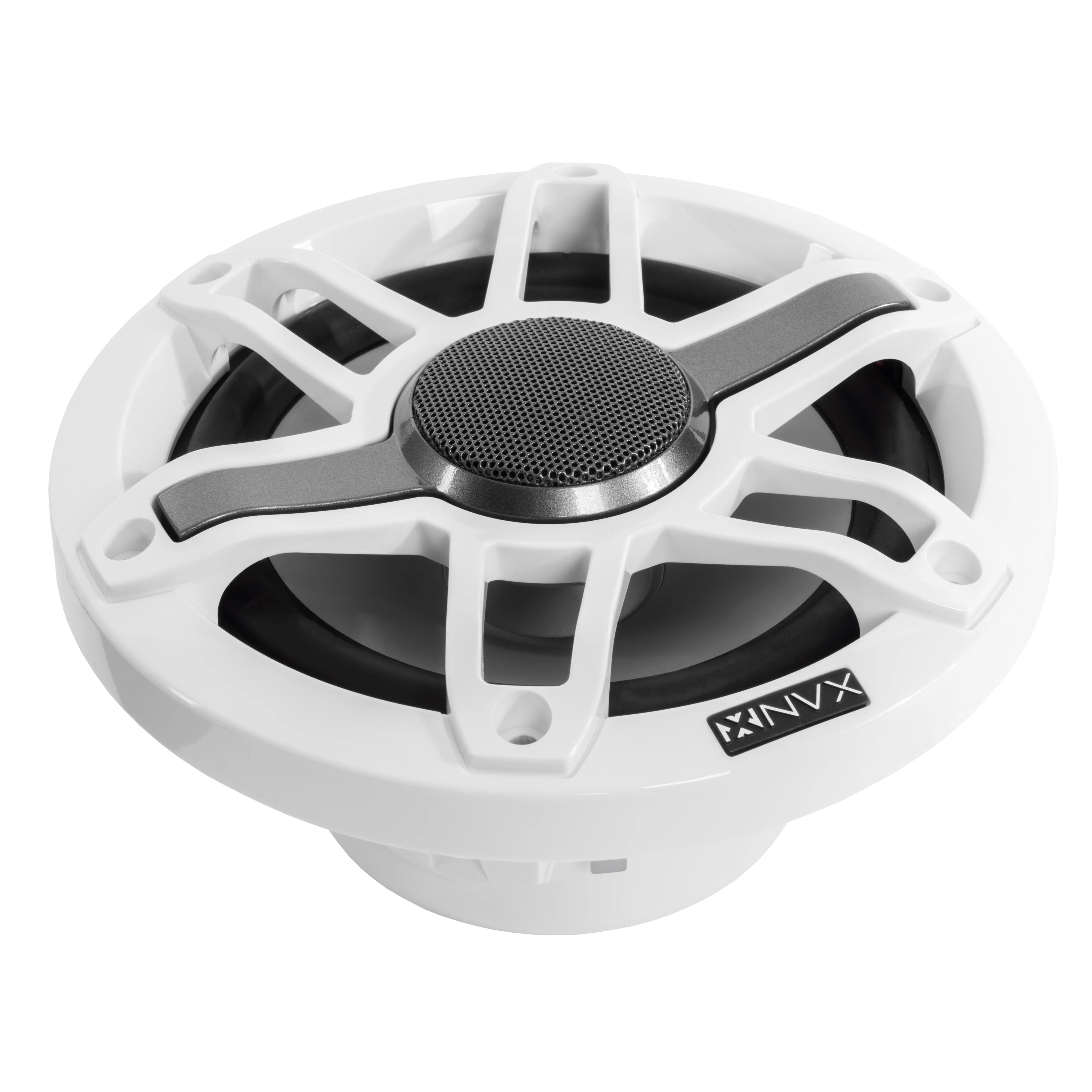 Alt View 2. NVX - MVSP65 (Includes White & Black Grill Sets) 600W Peak (200W RMS) 6.5in V-Series 2-Way Marine Speakers.