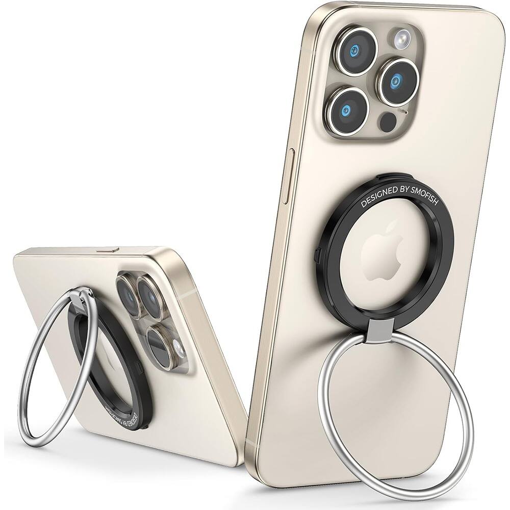 PARKER SLATER - Upgraded Phone Ring Holder – Two-Sided Magnetic Stand - Black