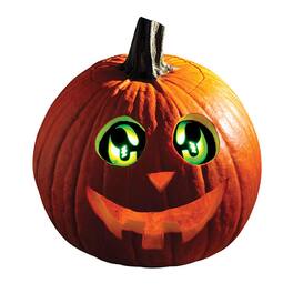 Funworld - Eerie Light-Up Pumpkin Eyes Halloween Decoration - Green