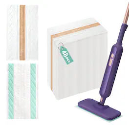 Newbealer - 48 PCS Disposable Mop Pads for Steam Mop, Floor Cleaning Pads, Mopping Cloth Refills for Multi-Surface Cleaning - White