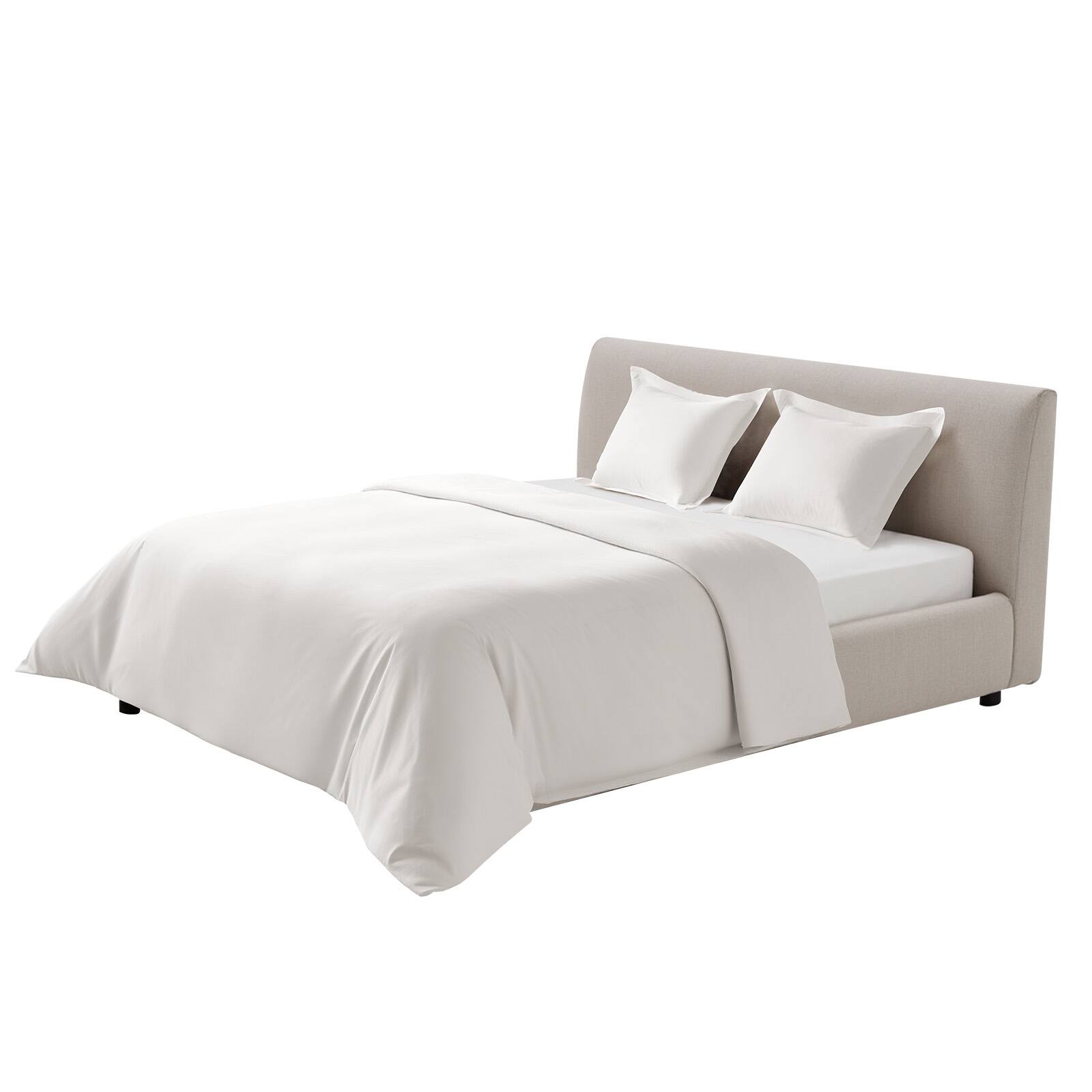 Alt View 5. VEVOR - Queen Duvet Cover Set, 100% Cotton, 3 Pieces Bedding Set Queen Size with 1 Duvet Cover 90 x 90 in and 2 Pillow Shams - White.