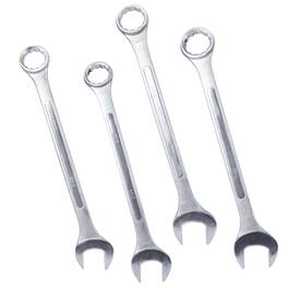 LOVMOR - SAE Jumbo Combination Wrench Set 4 Piece Extra Large Chrome Plated Finish with Storage Bag