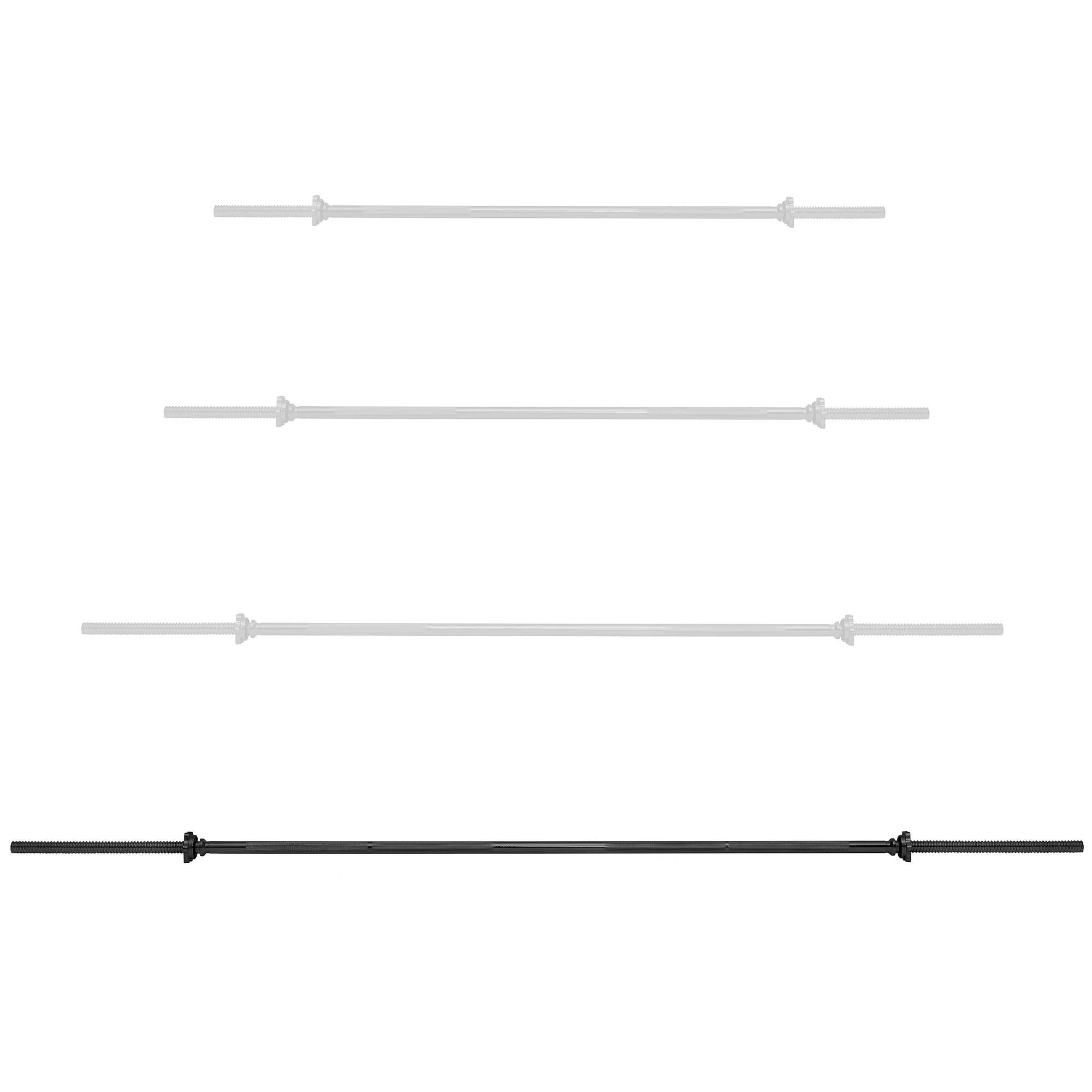 Alt View 4. Philosophy Gym - Standard Barbell, Threaded 1-in Weight Bar with Star Collars - Black.