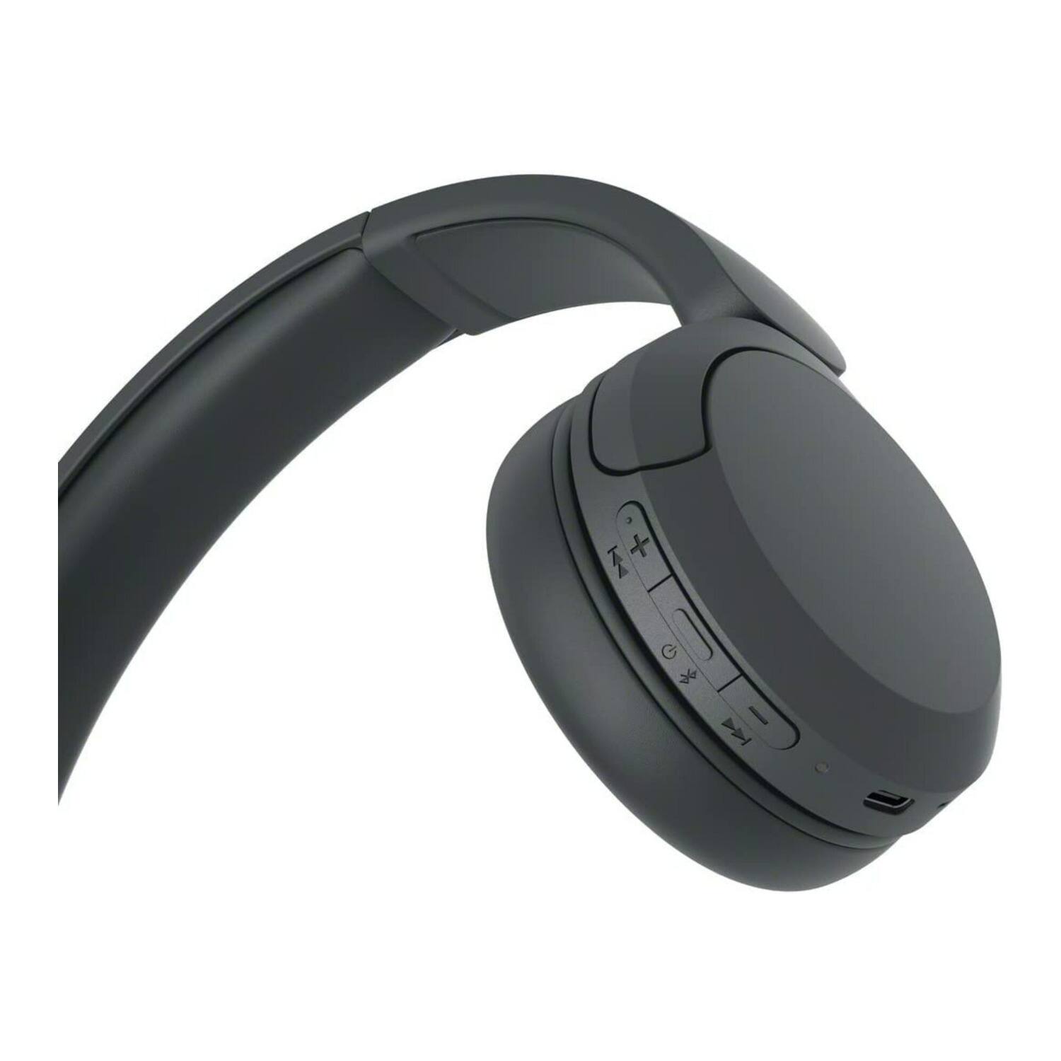 Left. Sony - Sony WH-CH520 Bluetooth On-Ear Headphones (Black) with Sony EX15 Earbuds - Black.